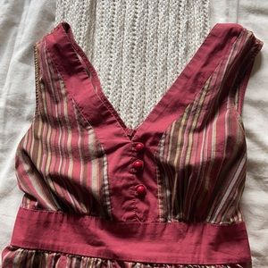 Rust and brown stripe dress.